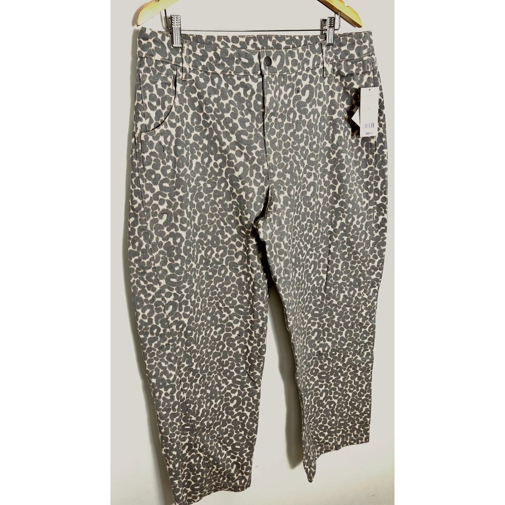 Brown Leopard Print 90s Relaxed Straight Jeans Wild Fable Size XL - Picture 2 of 5